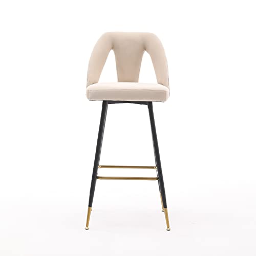 Velvet Counter Stools, Beige