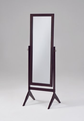 Wooden Cheval Bedroom Floor Mirror (Espresso Finish)