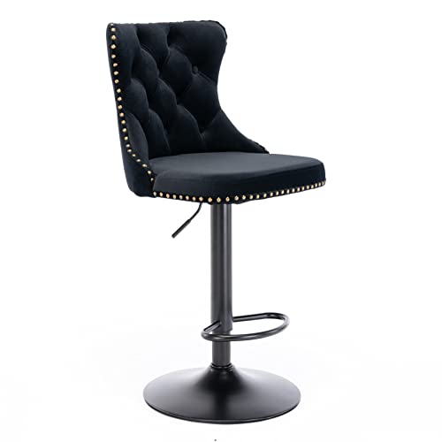 Adjustable Velvet Bar Stools Set of 2