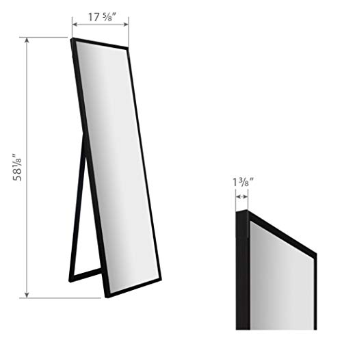 Everly Hart 17.5 x 58 Framed Black Floor Mirror with Easel
