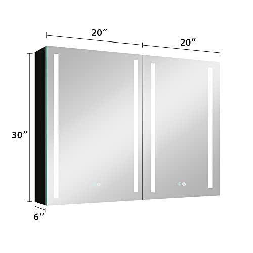 Bathroom LED Medicine Cabinet with Lighting and Defogging