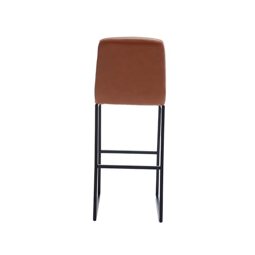 Upholstered PU Leather Kitchen Bar Stools Set of 2 with Backrest