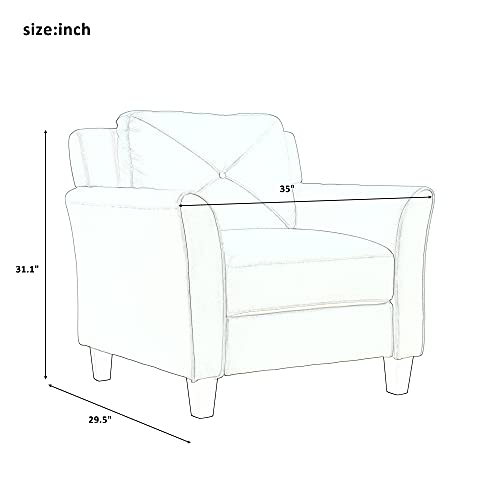 Contemporary 3-Piece Living Room Sofa Set