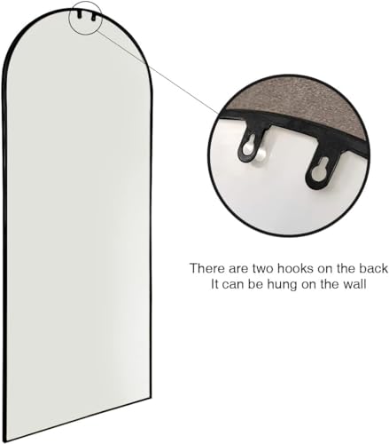 Full Length Arched Floor Mirror for Bedroom & Living Room (Black)