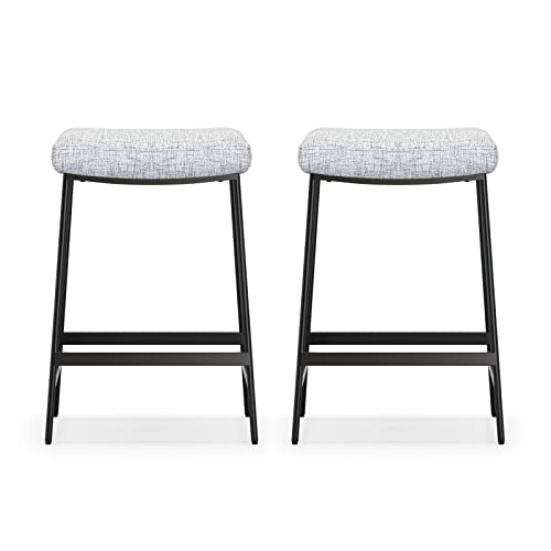 Anmytek 27 Backless Bar Stools Set of 2, Kitchen Counter Stools