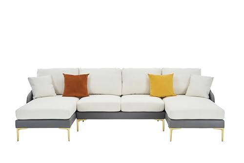 LUCIE BOUTIQUES Sectional Sofa for Living Room, Bedroom, Apartment, Gray