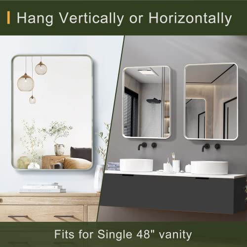 Bathroom Vanity Mirror, Alloy Frame Wall Mirror for Bathroom, Bedroom, Hallway and Home
