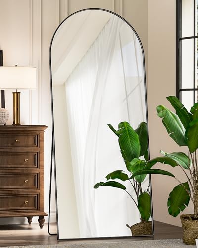 Arched Full Length Mirror for Bedroom Living Room, Black