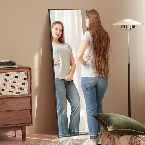 Black Full-Length Floor Mirror for Bedroom & Cloakroom