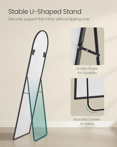 SONGMICS Full-Length Arched Floor Mirror, 63x20 Inches, Ink Black