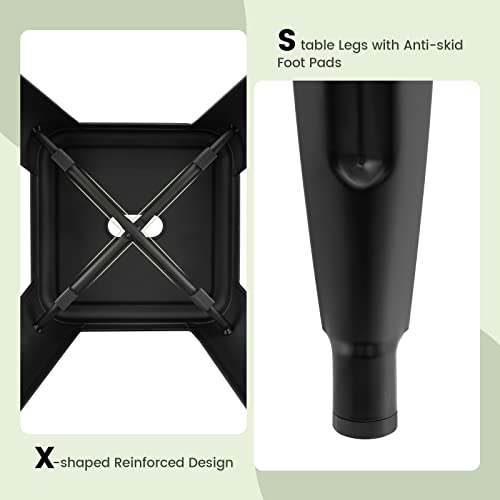 COSTWAY 24" Black Stackable Metal Bar Stool Set (4pcs)