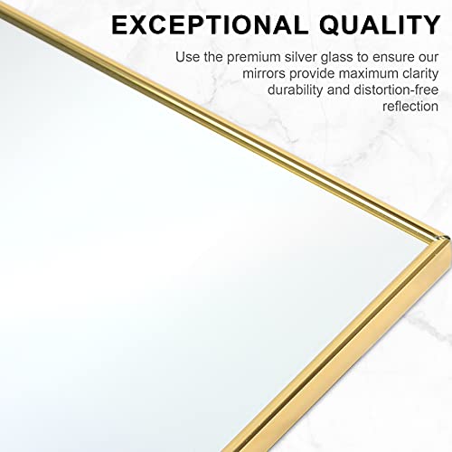 YSSOA Full-Length Floor Mirror, Large Aluminum Frame, Gold, 65x22 Inches