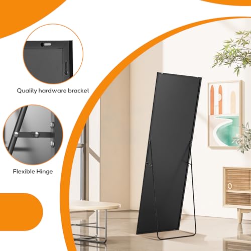 Upgraded 16"x59" Shatter-Proof Wall Mirror, Tall Floor Standing for Bedroom Cloakroom