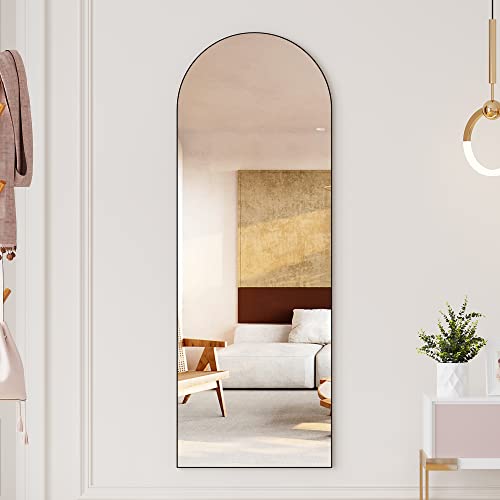 Sure, here's a refined and simplified title based on the original:

Kasibie 55x20 Full Length Mirror, Wall Mounted or Leaning, Aluminum Alloy Frame, Black