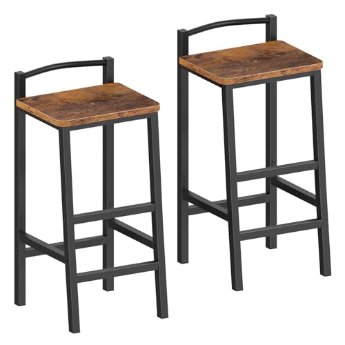 Furologee 24" Counter Height Bar Stool Set with Backrest, Brown