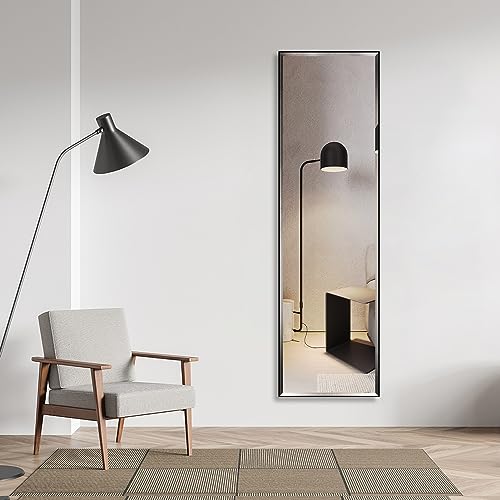 ZBEIVAN Full-Length Black Frame HD Standing Mirror, 55x16 Inches