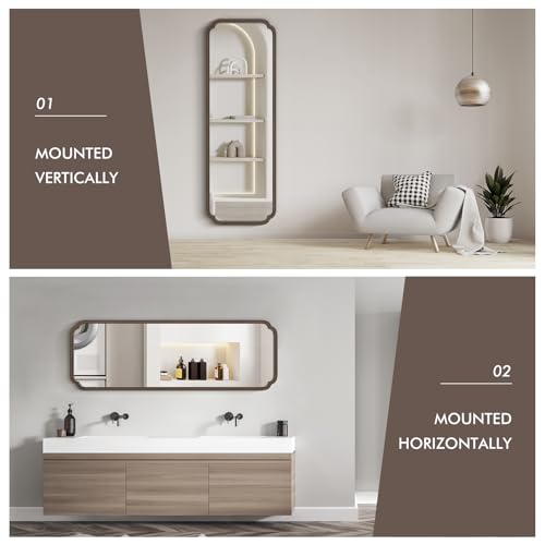 Rustic Wooden Frame Full Length Wall Mirror for Bedroom