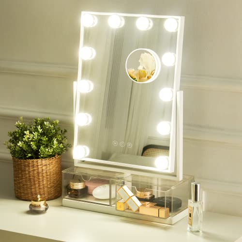 Smart Makeup Vanity Mirror with Dimmable LED Lights