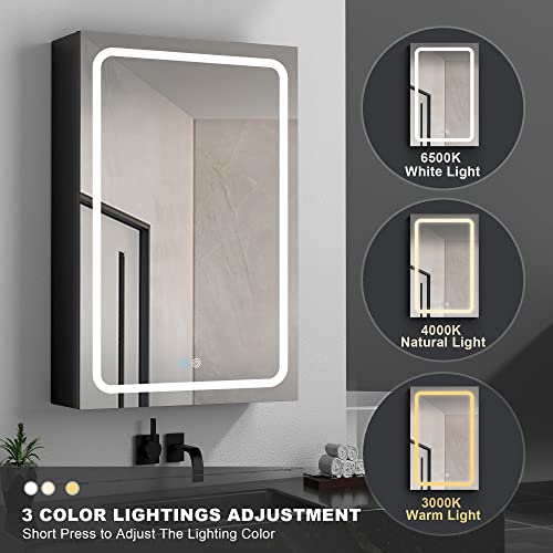 LUCIE BOUTIQUES LED Lighted Medicine Cabinet with Lights for Bathroom