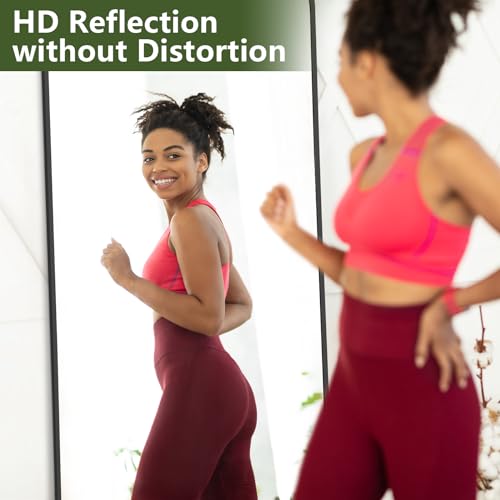 Full Length Floor Mirror with Stand, Aluminum Alloy Frame for Home