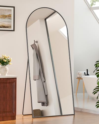 Arched Full Length Mirror for Bedroom Living Room, Black