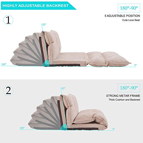 Folding Sofa Bed Convertible Chair for Apartments, Dormitories, Studios, Offices, Beige