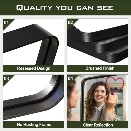 Arched 64x21 Inch Full Length Mirror, Alloy Frame Wall Mirror for Bedroom, Hallway, Dressing Room and Home