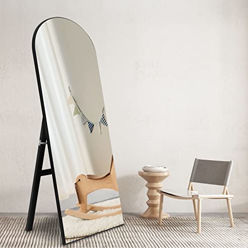 Arched Full-Length Mirror with Stand for Bedroom, Dressing Room, Living Room