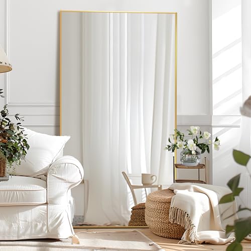 Oversized Full Length Floor Mirror with Stand - Black
