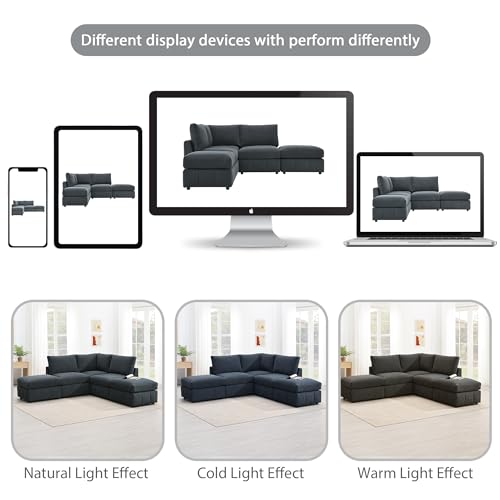 Minimalist Sectional Sofa with Vertical Stripes for Living Room, Bedroom, Apartment
