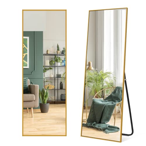 Full Length Wall Mirror with Aluminum Alloy Frame, Vanity Mirror for Bedroom, Living Room