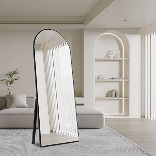 Arched Full-Length Mirror with Stand for Bedroom, Dressing Room, Living Room