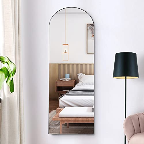 Sure, here's a refined and simplified title based on the original:

Kasibie 55x20 Full Length Mirror, Wall Mounted or Leaning, Aluminum Alloy Frame, Black
