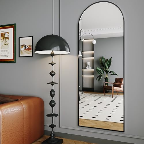 Black Nanometer Arched 65x24 Full Body Mirror for Bedroom