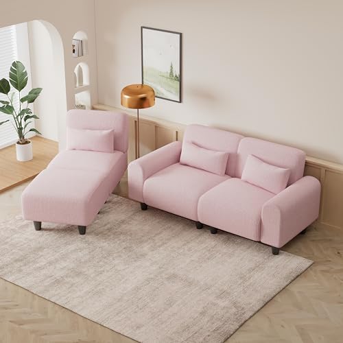 Modular Sectional Sofa with Lounge Chair for Living Room, Bedroom, Apartment