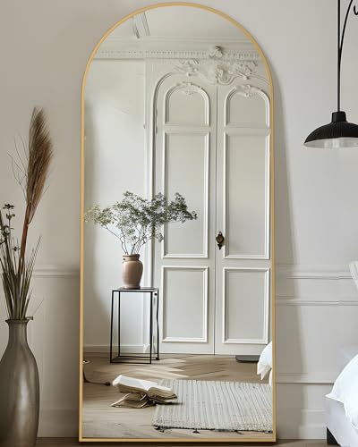 Freestanding 64x21 Arched Floor Mirror for Bedroom & Living Room