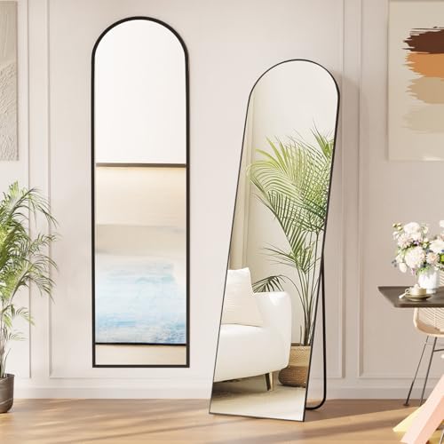 PayLessHere Full Length Hanging Mirror with Stand, Large Arched Lean Wall Mount