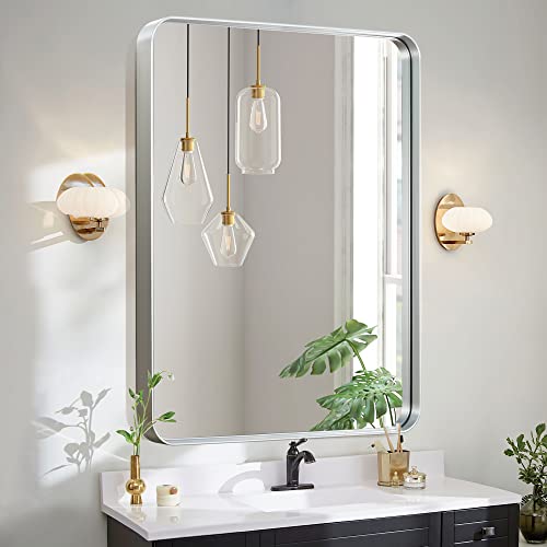 Bathroom Vanity Mirror, Alloy Frame Wall Mirror for Bathroom, Bedroom, Hallway and Home