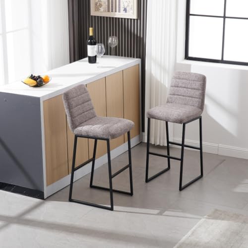 LUCIE BOUTIQUES Bar Stools Set of 2 with Back