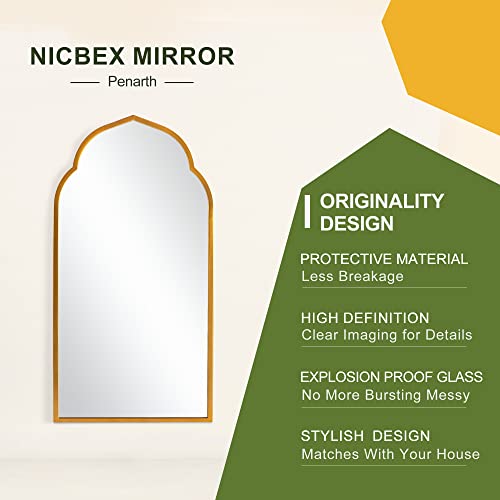 Gold Arch Wall Mirror for Living Room, Bedroom, Bathroom