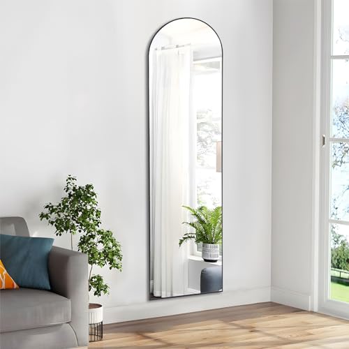 Newbulig Arch Floor Mirror, 59"x16", Black, Wall/Hanging