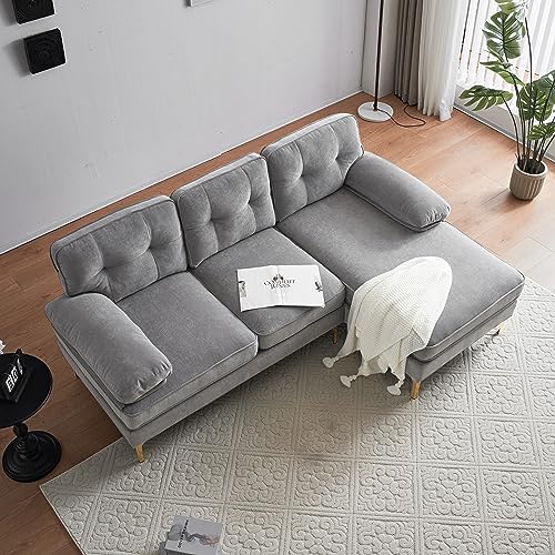 Modern Sectional Sofas for Living Room, Bedroom, Apartment - Light Gray