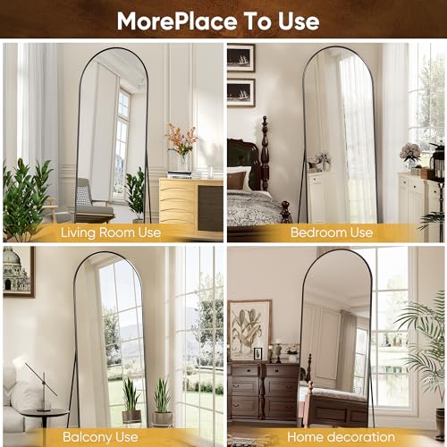 Antok 71x28 Oversized Floor Mirror, Black Standing Closet & Living Room Freestanding Full-Length Mirror