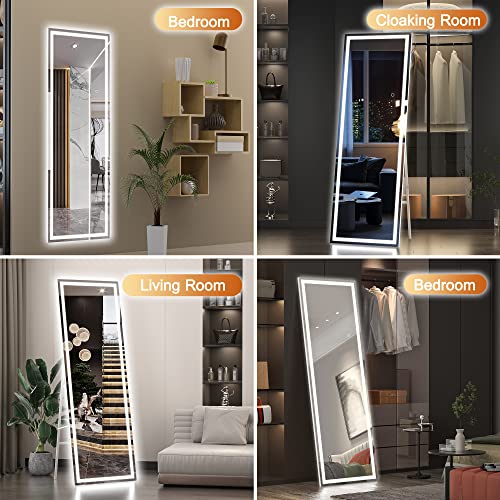 Hasipu Full Length LED Mirror, 56 x 16 Floor Mirror for Living Room, Bedroom, Cloakroom