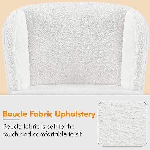 Yaheetech Bar Stools Set of 2 Boucle Fabric Counter Height Stools