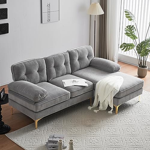 Modern Sectional Sofas for Living Room, Bedroom, Apartment - Light Gray