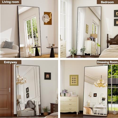 Aluminum Alloy Full Length Floor Mirror for Bedroom