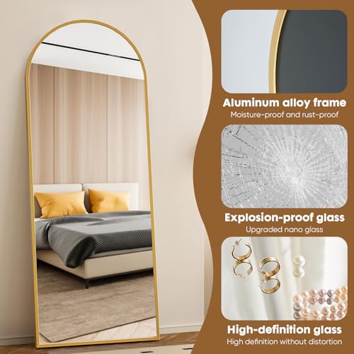 Gold Thin Frame 71"x26" Full-Length Floor & Wall Mirror