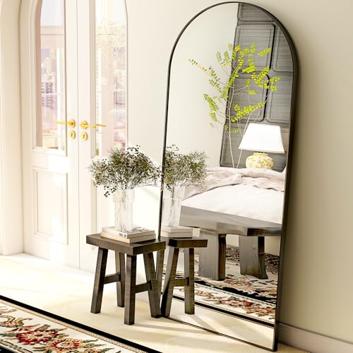 GLSLAND 57" Arched Full Length Mirror - Gold Aluminum Frame, Perfect for Bedroom/Living Room