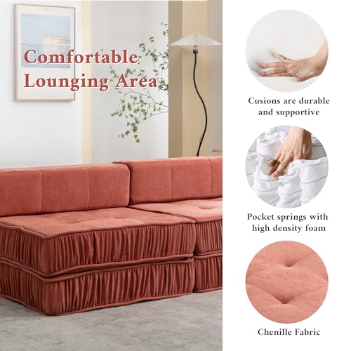 Modern Convertible Modular Sectional Sofa for Living Room, Bedroom, Office, Apartment